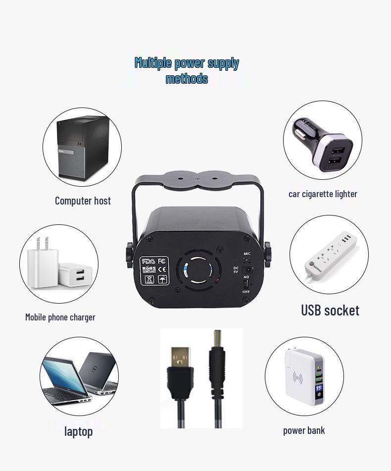 Mini Laser UV8 Starry Projection Light for Home & Bar Atmosphere