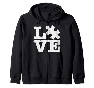 Love for Autism Autism Awareness Gift Zip Hoodie