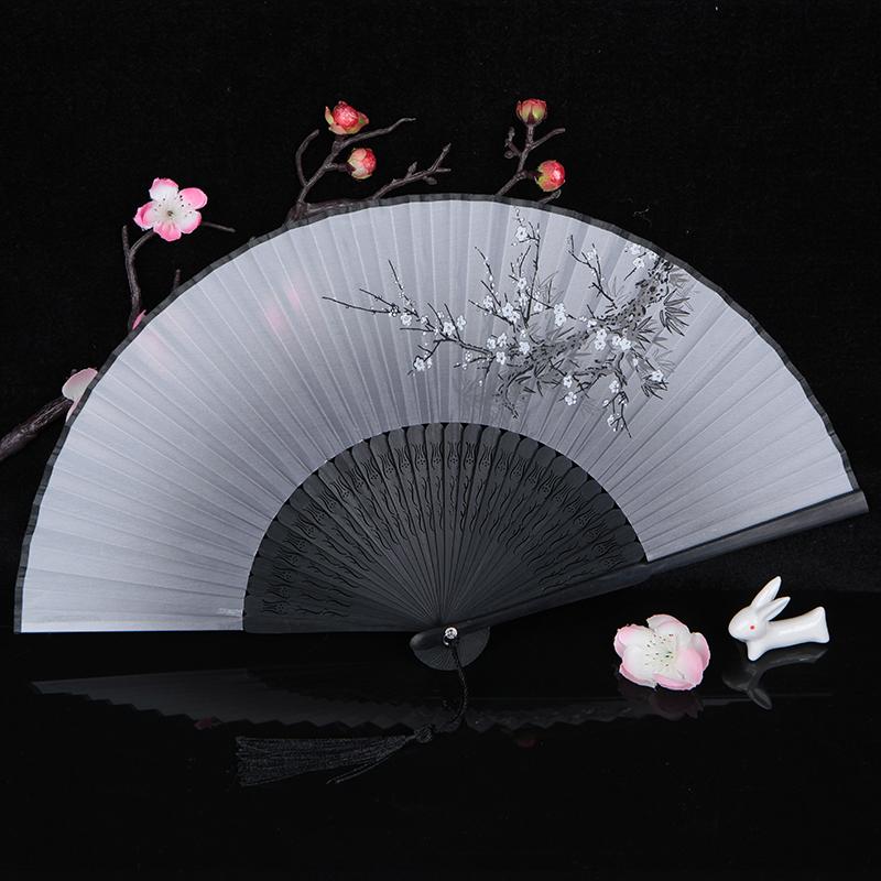 Chiński styl Retro Składany wachlarz Lato Wachlarz ręczny dla kobiet Wachlarz na imprezę do tańca Starożytny gruby, ale luźno tkany jedwab abanicos para boda