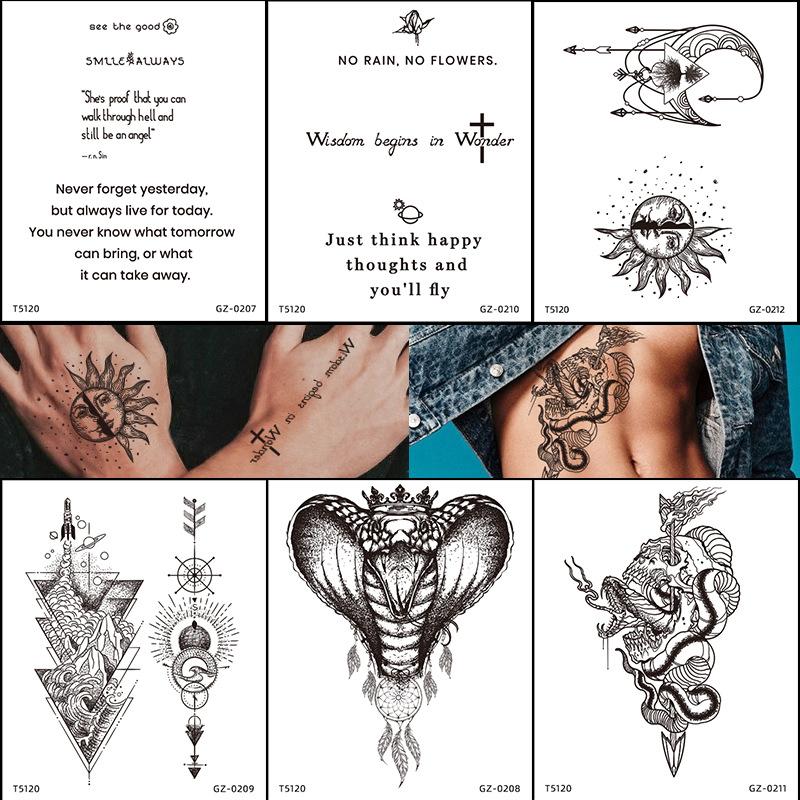 Herbal Tattoo Sticker Waterproof Temporary Tattoo Simulation Juice Tattoo Sticker