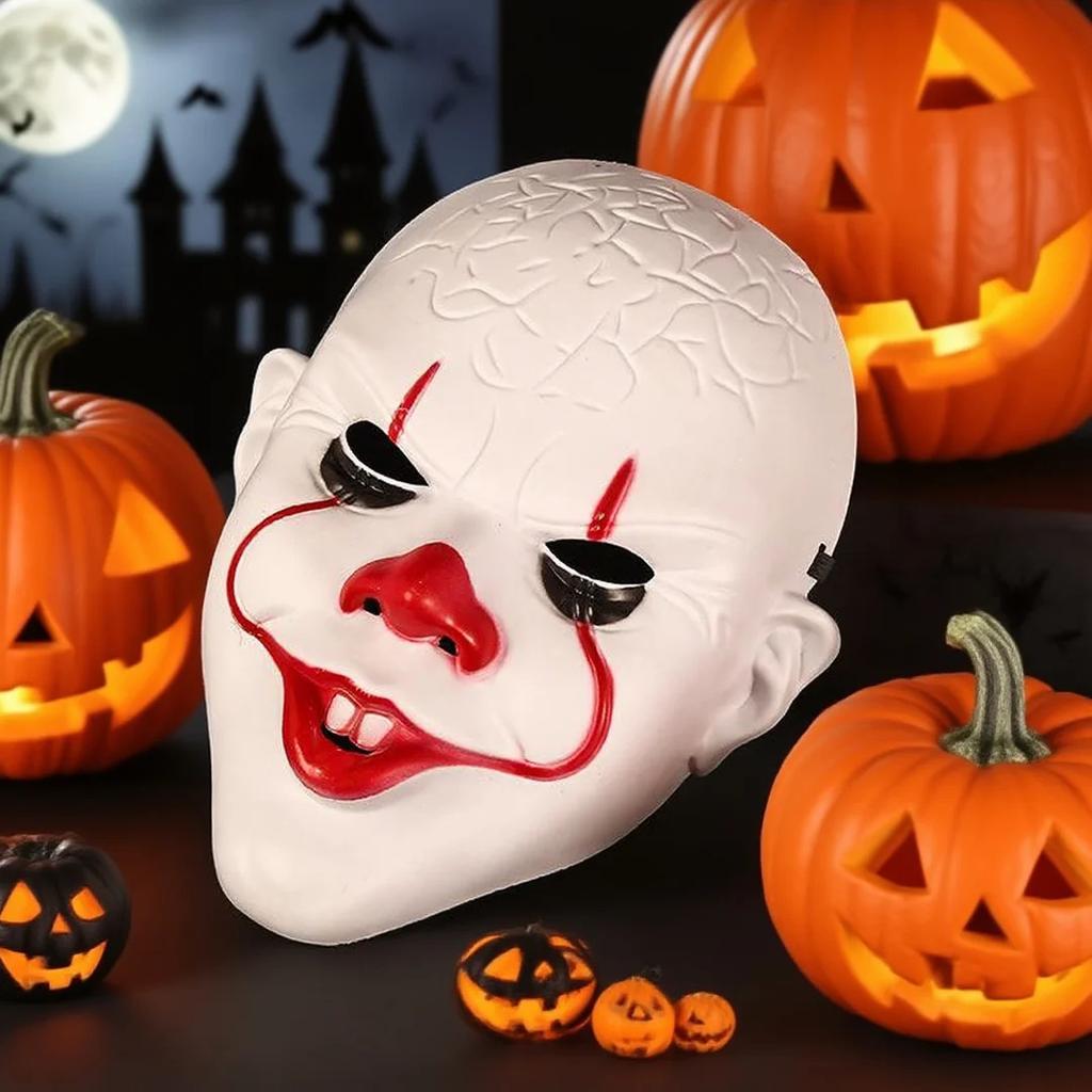 Scary Clown Halloween Mask - 3D Full Face Headgear, Haunted House Prop, Costume Party Cosplay & Halloween Party Decoration