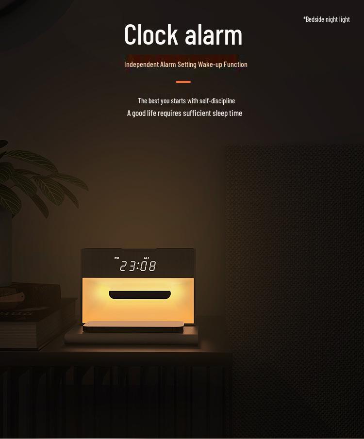 Multifunctional Wireless Charger Night Light Bluetooth Speaker with Custom Logo