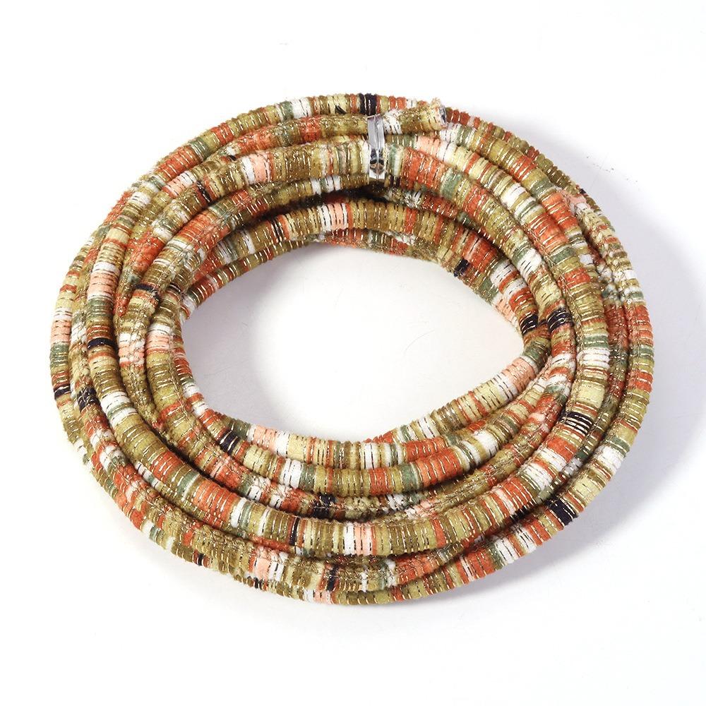 Decorative 6mm Round Jewelry Making Cords Colorful Ethnic Style Handmade Crafts Ribbon Multi-Color Cotton Cords Clothing Sewing
