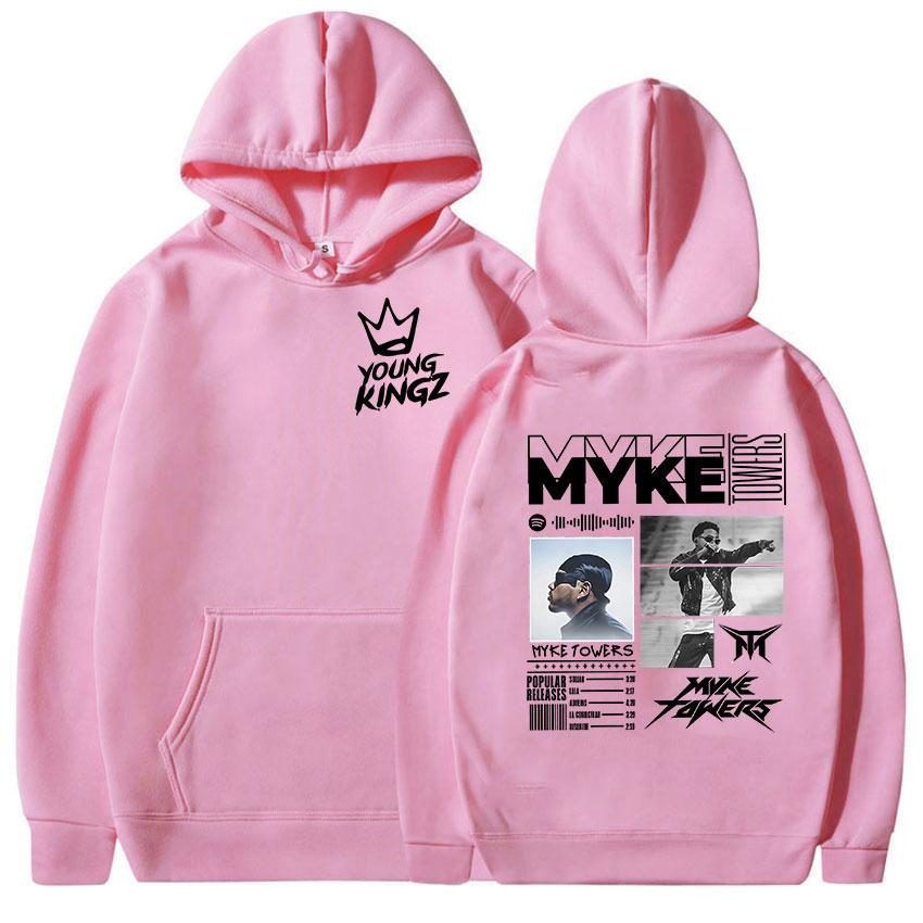 Rapper Myke Towers World Tour 2025 Graphic Hoodie Men's Vintage Long Sleeve Oversized Sweatshirt Fashion Hip Hop Clothing Hooded