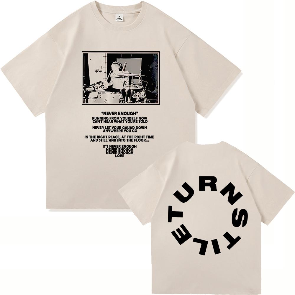 Drehkreuz Doppelter Regenbogen T-Shirt 2025 Album Nie Zufrieden Herren Reines Baumwoll-T-Shirt Harajuku Hochwertig Retro Lässiges T-Shirt