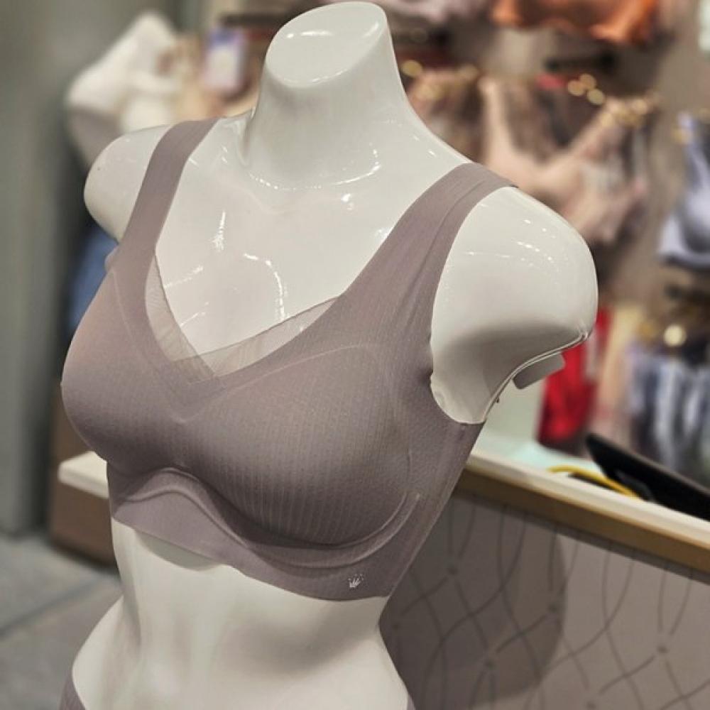 Premium Eyelet Grey No Wire Running Bra Panty Set Tfwbr141gy