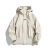 Couple Waterproof Jacket Hooded Long Sleeve Spring Autumn Casual Jacket with Pockets Solid Color Outdoor Travel Outerwear