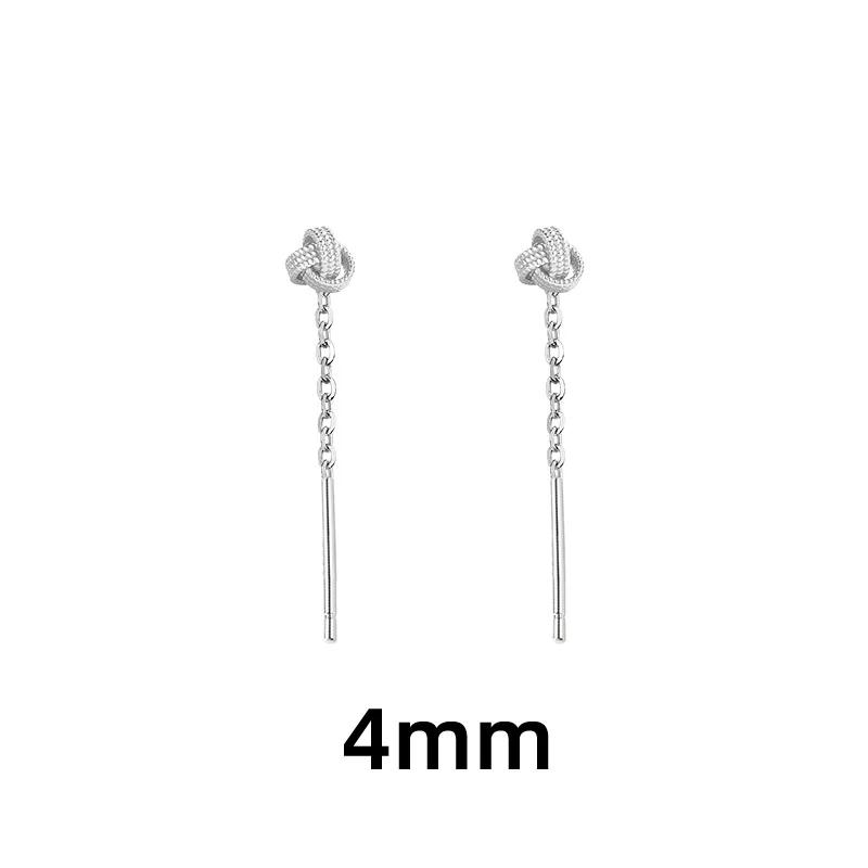PONYKISS Sterling Silver Knot Screw Buckle Puncture 25MM Drop Earrings for Women Fine Minimalist Accessories