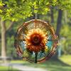 Moon Wizard Wind Spinner with Colorful Flowers Mandala Metal Garden Decor for Patio Porch Yard No Power Needed Easy To Install Gift for Men Women