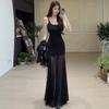 Cold Temperament Art Suspender Dress Women's 2026 Waist Splicing Fishtail Mesh Dress Tall Man