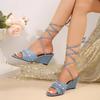 Fashion Shoes for Women 2024 Hot Sale Open Toe Ankle Straps Women's Sandals Summer Rome Cowboy Outdoor Casual Beach Wedge Sandals