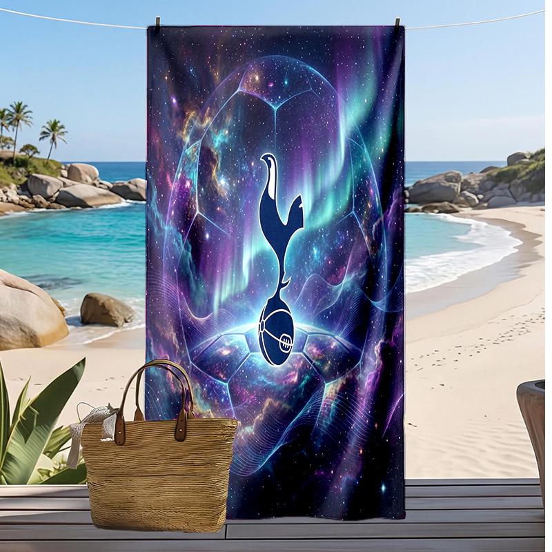 Asciugamano da Spiaggia Stampato Tottenham Hotspur Asciugamano Morbido ad Asciugatura Rapida Coperta da Spiaggia Rettangolare Grande Portatile per Viaggi Piscina