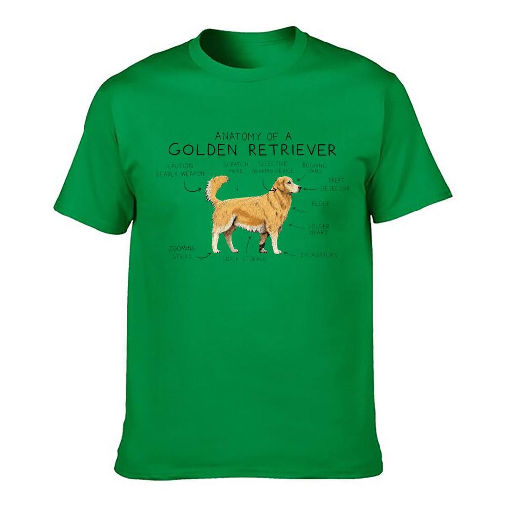 Anatomy Of A Golden Retriever Funny Dog Diagram Unisex Summer Washed Tee Loose Distressed Top
