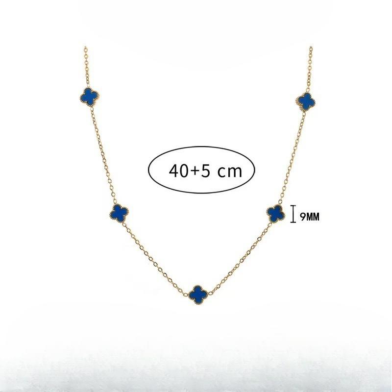 9MM Four-leaf Clover Shell Necklace 5 Flowers Women's Light Luxury All-match Clavicle Chain Necklace