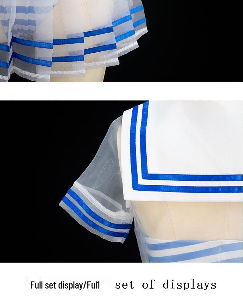 Re:Zero Rem Cosplay Sailor Suit Swimsuit Set