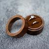 New Wooden Round Ring Box Transparent Cover Portable Engagement Ring Case Brown Ring Display Boxs Valentine's Day