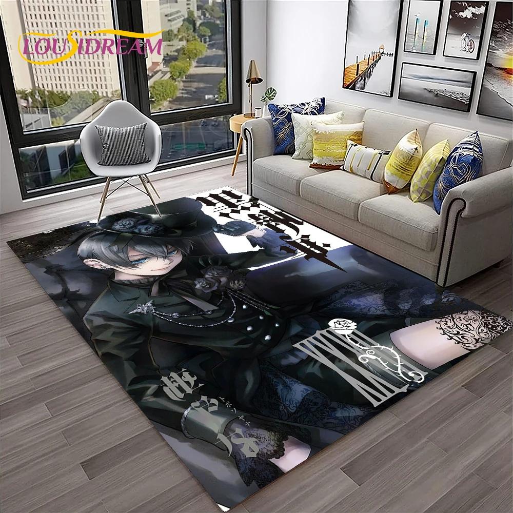 Cartoon Black Butler Anime 3D-Teppich für Zuhause, Wohnzimmer, Schlafzimmer, Sofa, Fußmatte, Dekor, Kinderspielbereich, rutschfeste Bodenmatte