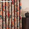 1PC NAPEARL Vintage Pastoral Colorful Floral Blackout Curtains with Oil Painting and Printed Curtains for Bedroom Living Room Home Decor