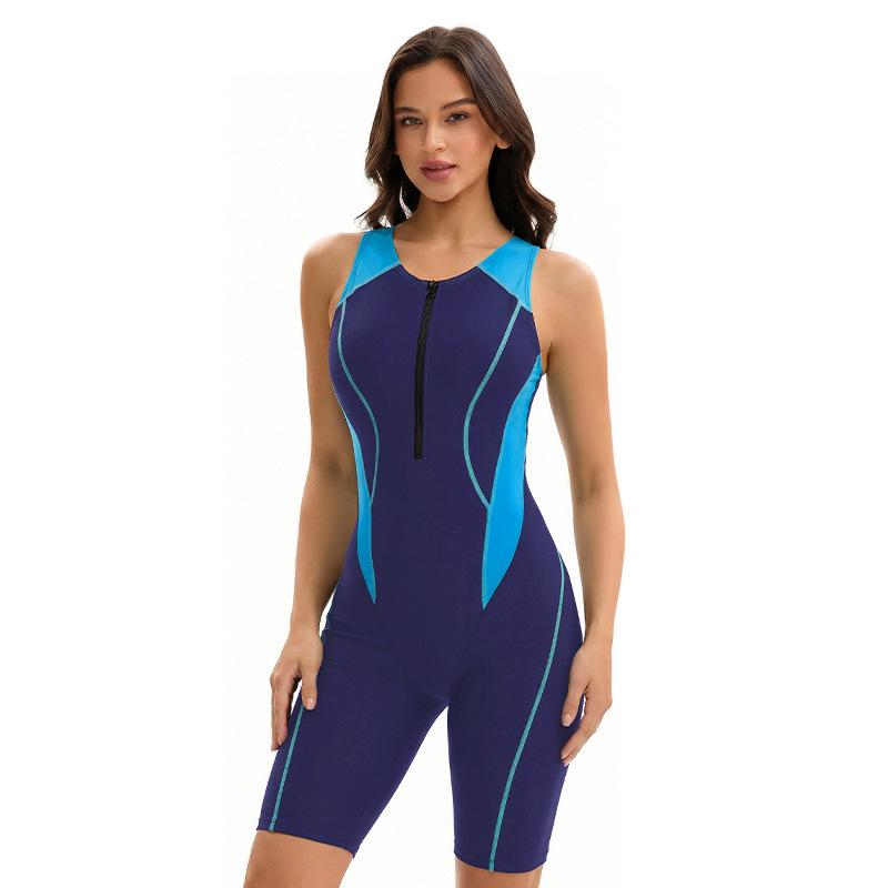 Sexy Sports Boxer Swimsuit Women s Conservative Pants Surfer Clothes Sleeveless Backless Swimsuit M