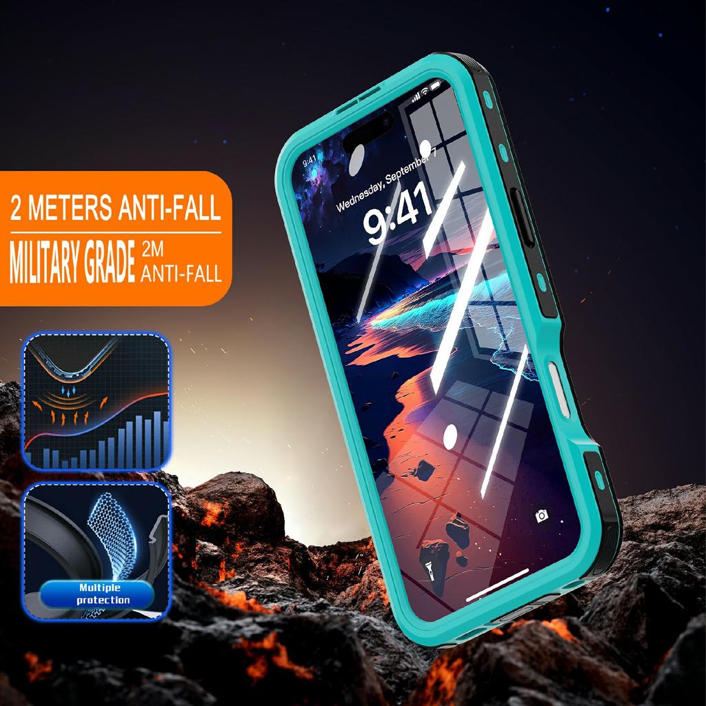 REDPEPPER D-UP Series For iPhone 16 Plus Case IP68 Waterproof Clear Back Panel Phone Cover Compatible with MagSafe