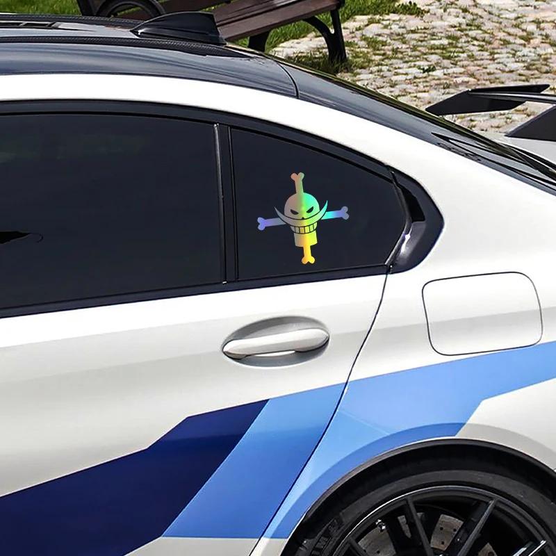 Car Stickers Whitebeard Pirates Marine Reflective Decoration For Fuel Tank Cap Bumper Trunk Motorcycle Helmet Laptop Phone