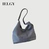 Large-Capacity Bag Female 2024 New Style Commuter Canvas Denim Tote Bag College Student Class Bag Armpit Order S