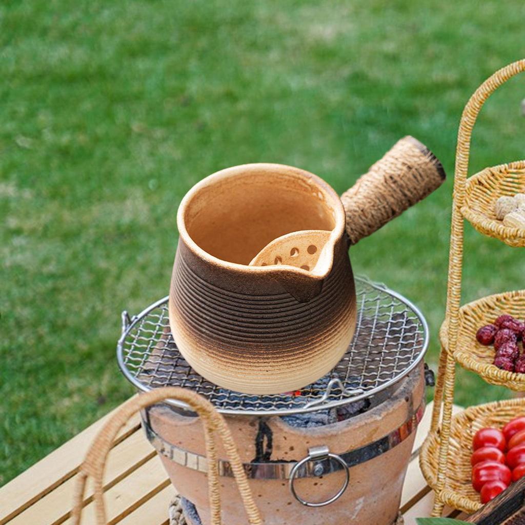 650ml Ceramic Teapot with Side Handle And Tea for Outdoor Use