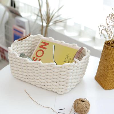 Nordic Style Cotton Rope Woven Storage Basket for Dressing Tables and Wardrobes