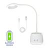 5W Rechargeable White LED Desk Lamp with 360° Adjustment and Space for a Phone