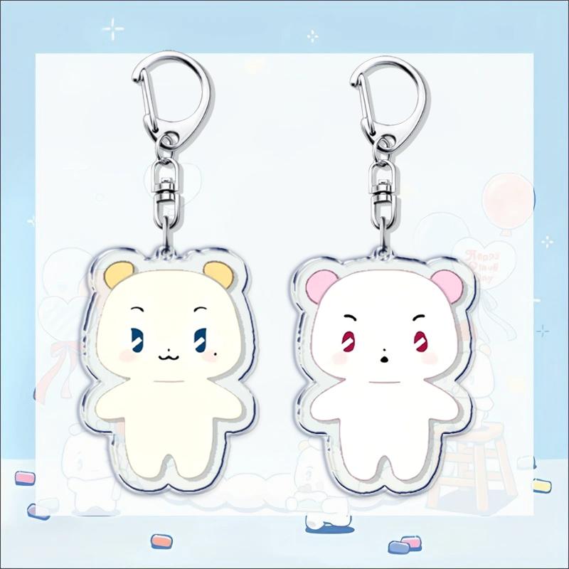 Cute K-pop Bamby Keychains for Accessories Bag Anime Chibi Hamin Car Key Chain Ring Jewelry Retro Gifts Keyrings