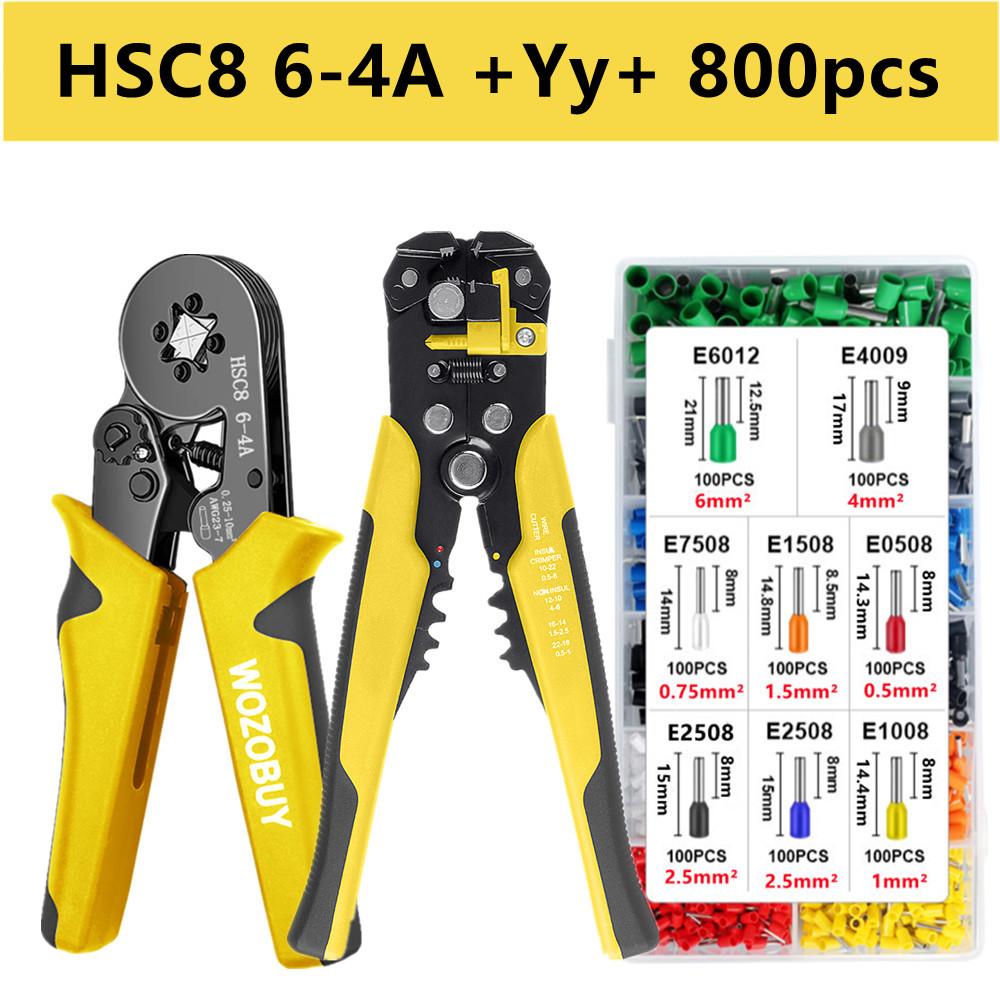 Ferrule Crimper Tool, WOZOBUY Ratchet Crimping Tool Kit-Wire Stripper / Crimper Plier ,or Plier Set with Connectors