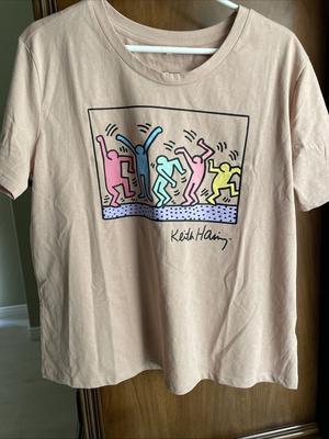 Camisa Vintage Keith Haring Cor de Areia Unissex Concerto P a 5XL CR494 Camiseta Unissex