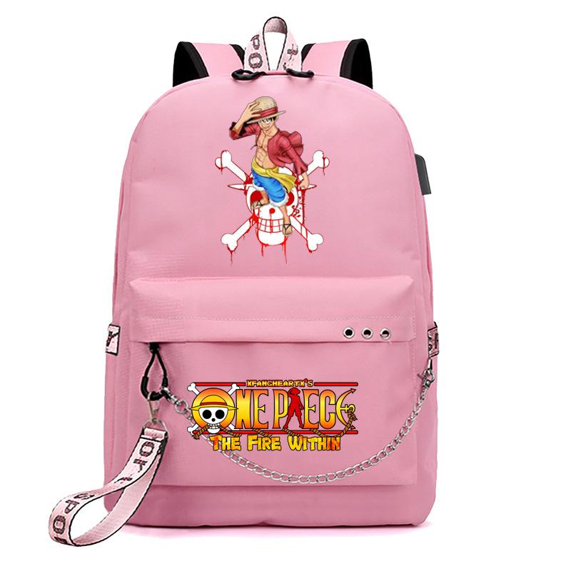 USB student school bag travel backpack printed One Piece casual trendy bag