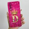 Back Cover For Huawei P30 ELE-L29 P 30 Pro VOG-L29 Crown Initial Letter Phone Case Liquid Soft Silicone Lens Protective Casing
