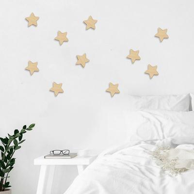 10 Pcs Star Wall Decoration Wooden Boho Star Wall Decor Nursery Wall Star Decoration for Baby Room Kids Bedroom