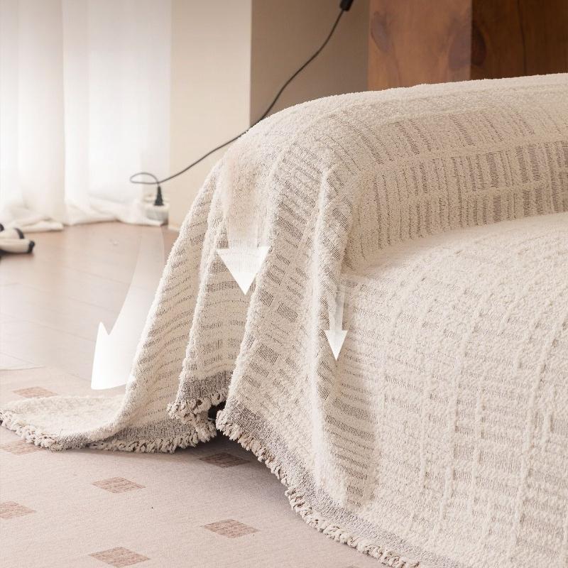 Half fleece autumn and winter high-density sofa towel simple non-slip full cover one piece sofa cover