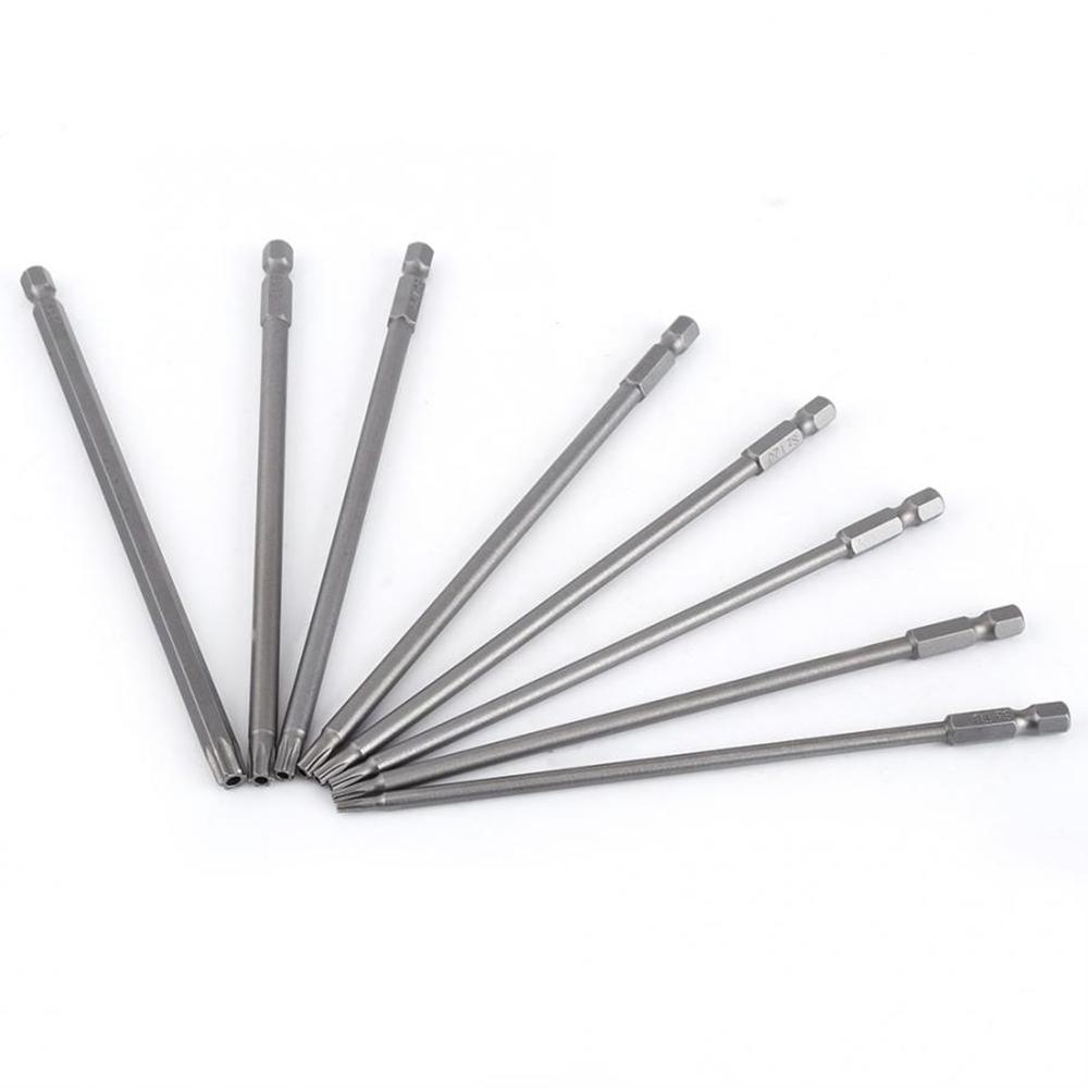 T30 Screwdriver Bit 8Pcs T40 1/4 Inch Hex Torx Hand Tool 150MM Extra Long