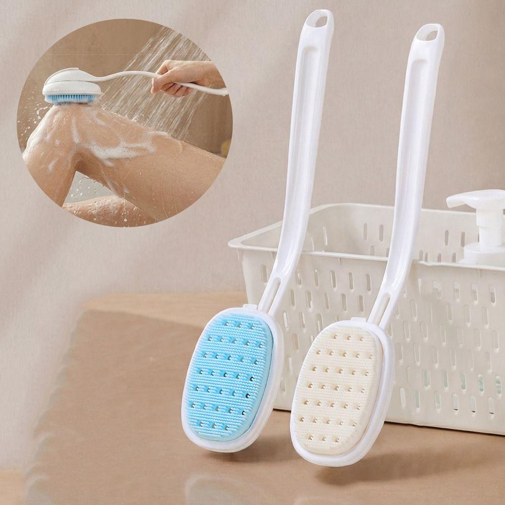 Soft Bristle Body Cleansing Tool Long Handle Bubble Massager Brush Shower Time