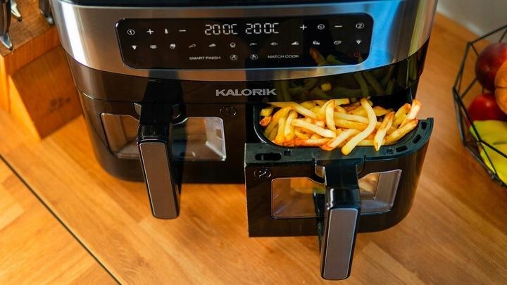 Frytkownica beztłuszczowa 10l xxl air fryer podwójna 2600w okienka podglądu