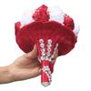European & American Elegant Ribbon Flower Bridal Bouquet – Beaded Five-Flower Design