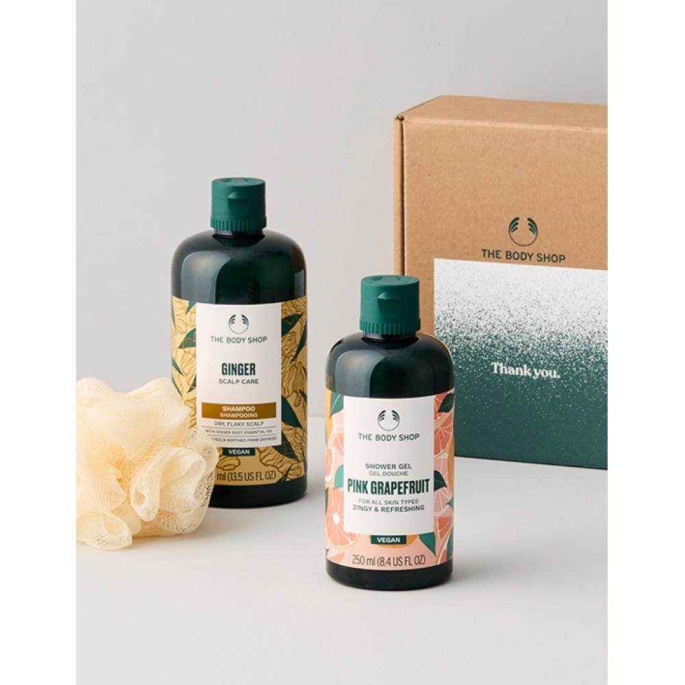 The Body Shop Шампунь с имбирем 400 мл + Гель для душа с розовым грейпфрутом 250 мл + Мини-набор Лилия