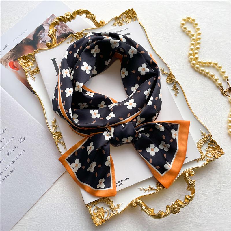 

Мода Женщины Роскошный Принт Шелковая Лента Женский Фуляр Цветочная Повязка на Голову Шейный Костюм Шарф Повязка для Волос Косынка Шейный Платок Аксессуары 14x147cm