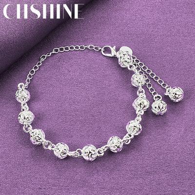 CHSHINE 925 Sterling Silver Hollow Ball Chain Bracelet For Women Wedding Party Fashion Jewelry