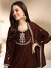 Women's Silk Embroidered Anarkali Kurta and Pant with Dupatta Set | 3 Piece Ethnic Kurta Set for Women