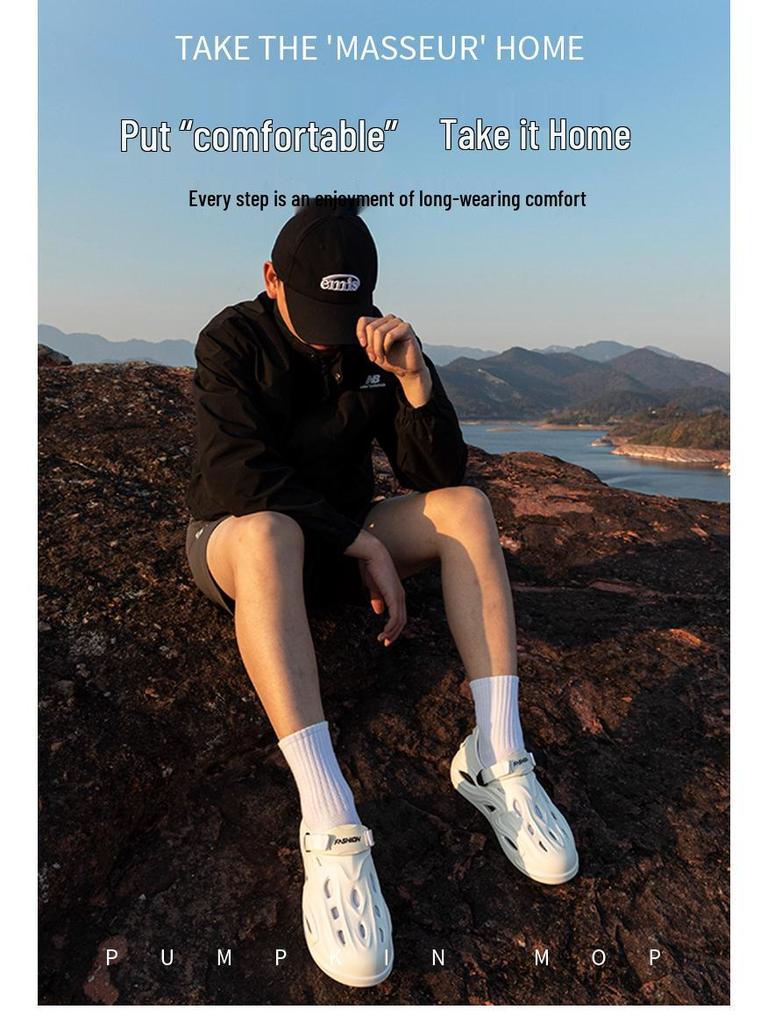 Men's Thick-Soled Non-Slip Clogs for Driving, Fishing, and Outdoor Beach Wear