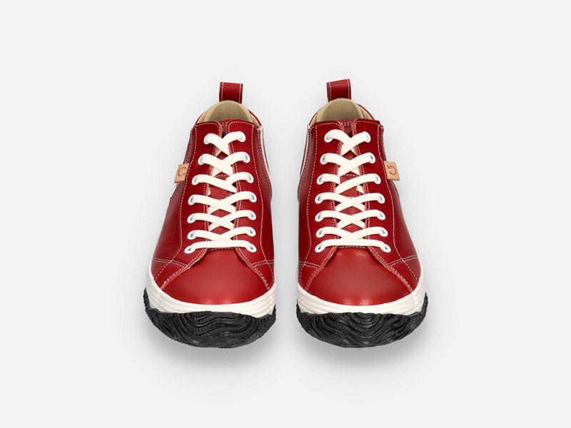 Spingle Handmade Kangaroo Leather Sneakers Spm-442 Red