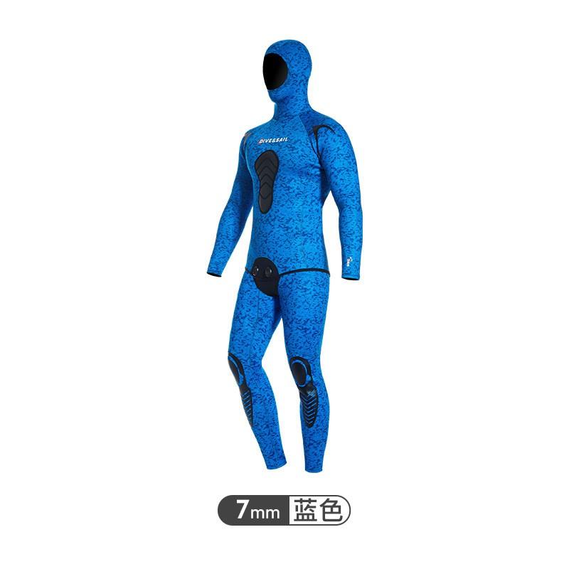 3mm 5mm 7mm Mens Neoprene Wetsuit Diving Snorkeling Spearfishing Surfing Warmth Protection Hooded Two-Piece