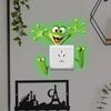Glow-In-The-Dark Switch Sticker Frog Cat Design Self-Adhesive Removable Pvc Switch Decoration For Home, Bathroom, Bedroom