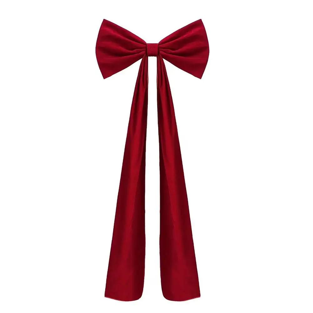 

19.6 Inches Christmas Extra Large Velvet Bow Xmas Tree Topper Bows For Home Wall Backdrop Birthday Wedding Party Decoration B9J5 червоний