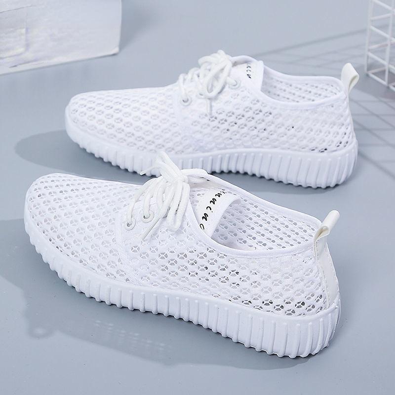 Women Summer Mesh Shoes Flat Hollow Sports Casual Shoes Breathable Comfortable Versatile SOft  Sole Footwears